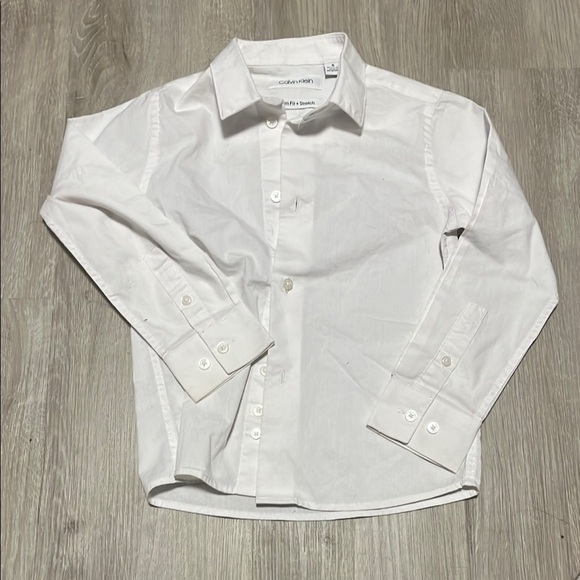 Calvin Klein Boy’s White Shirt Size 5 - Picture 1 of 1